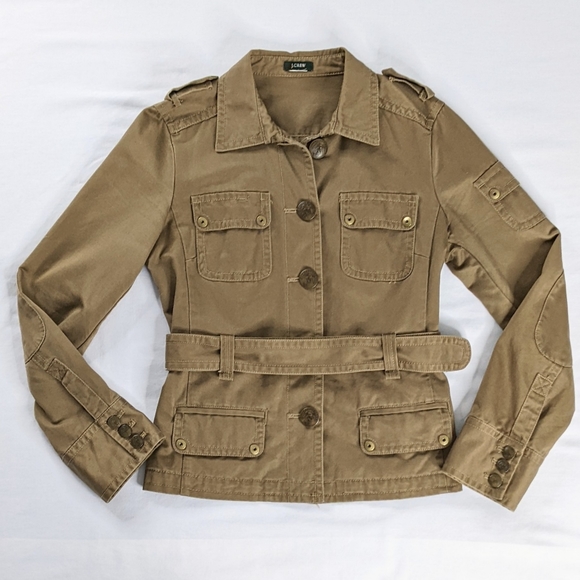 J. Crew Jackets & Coats J Crew Tan Camel Large Button Belted